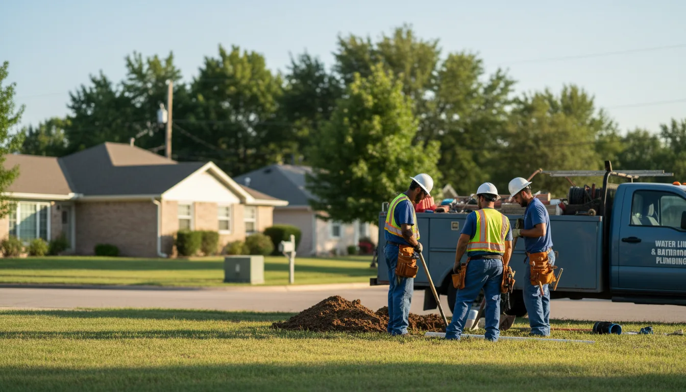Residential water line and bathroom plumbing service in Gary, TX